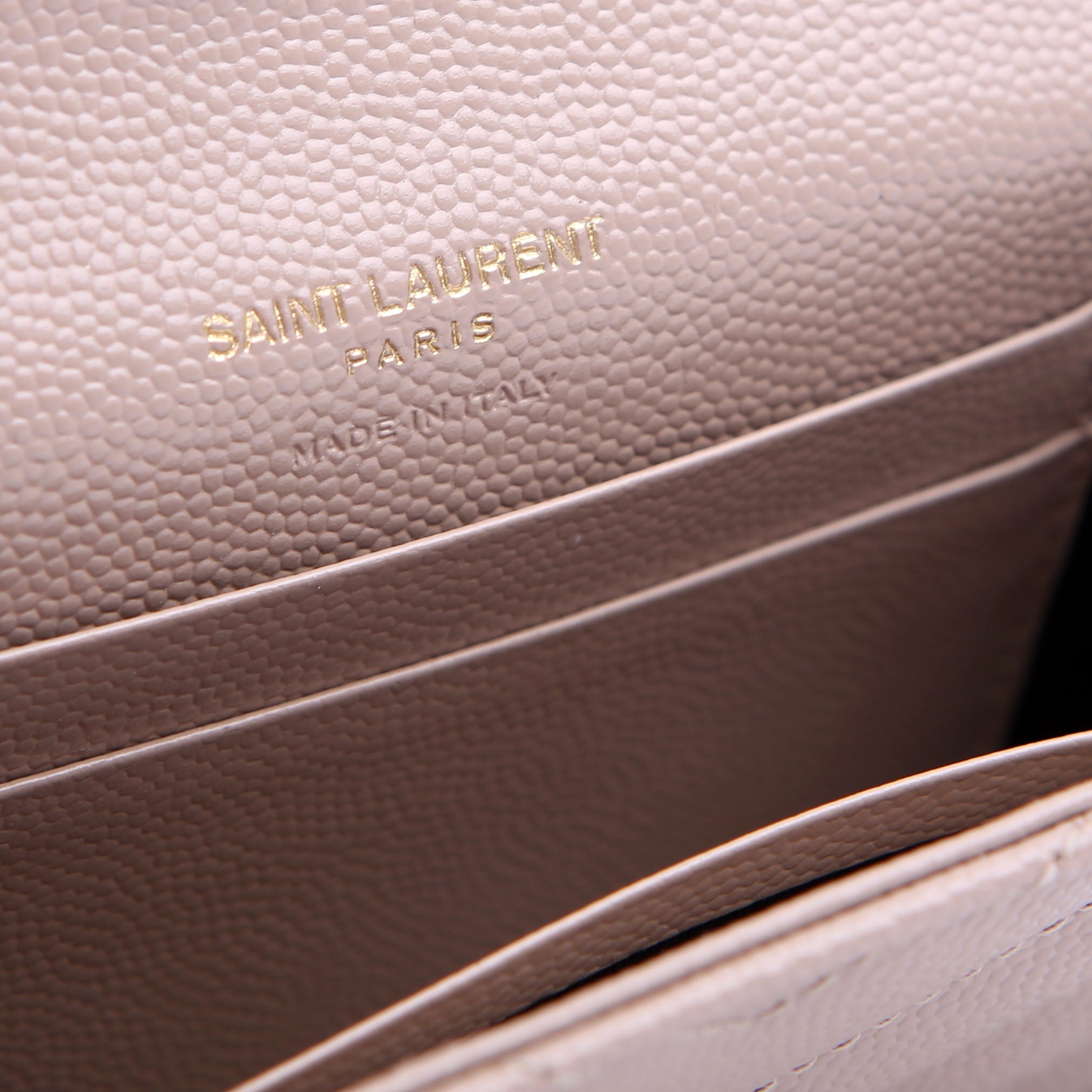 SAINT LAURENT Grain De Poudre Small Envelope Wallet Beige