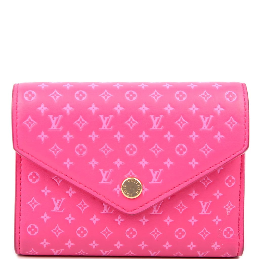 Victorine Wallet Nanogram Embossed Calfskin Pink