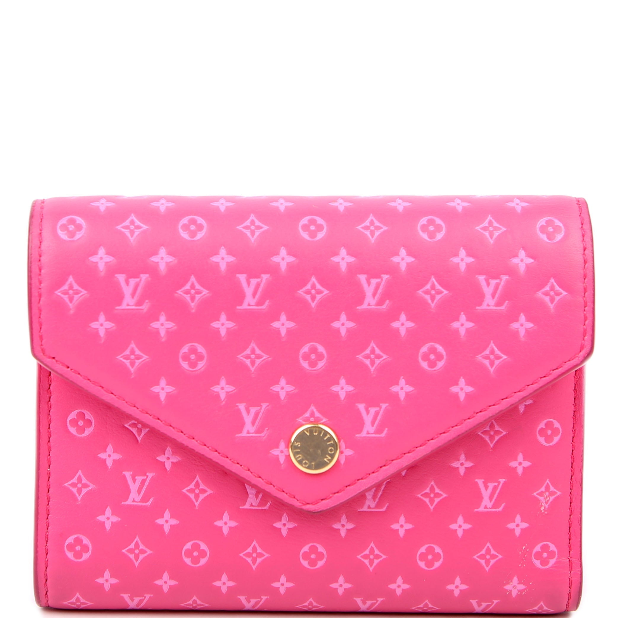 Victorine Wallet Nanogram Embossed Calfskin Pink