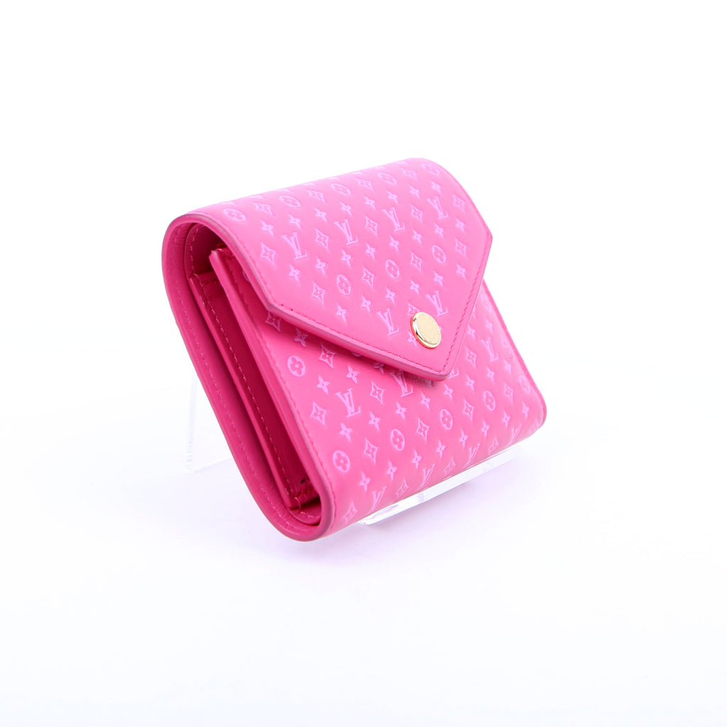 Victorine Wallet Nanogram Embossed Calfskin Pink