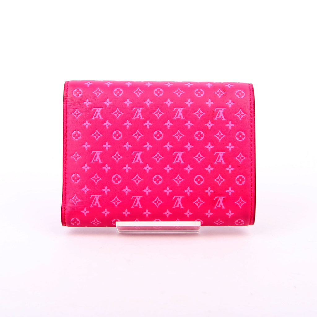 Victorine Wallet Nanogram Embossed Calfskin Pink