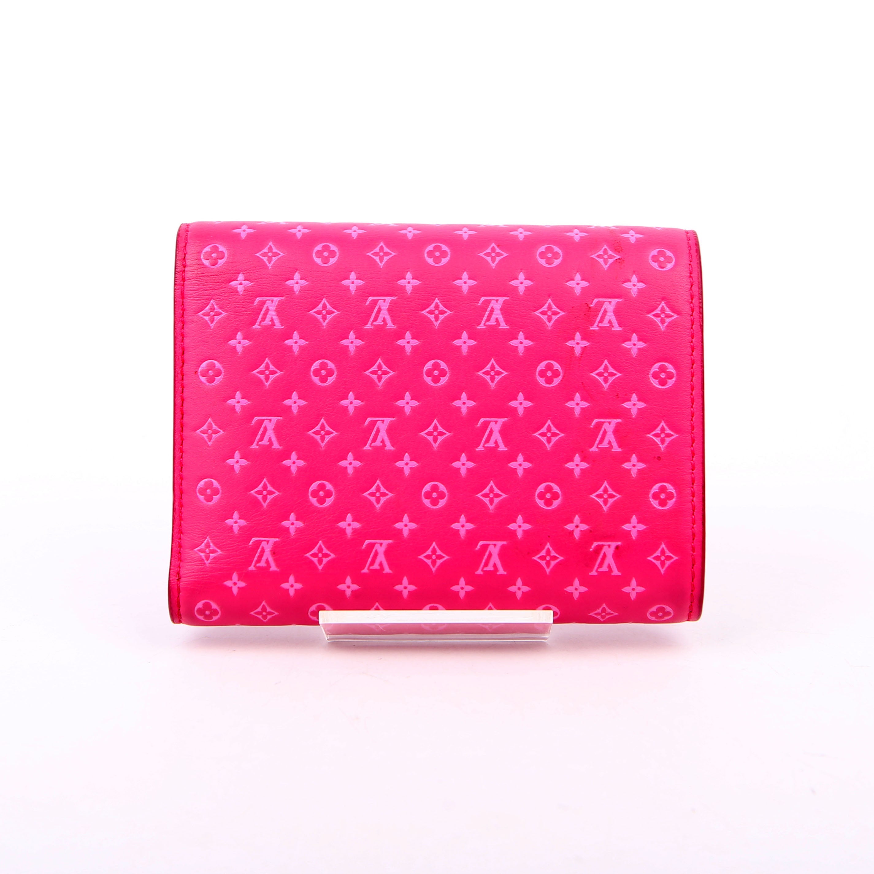 Victorine Wallet Nanogram Embossed Calfskin Pink