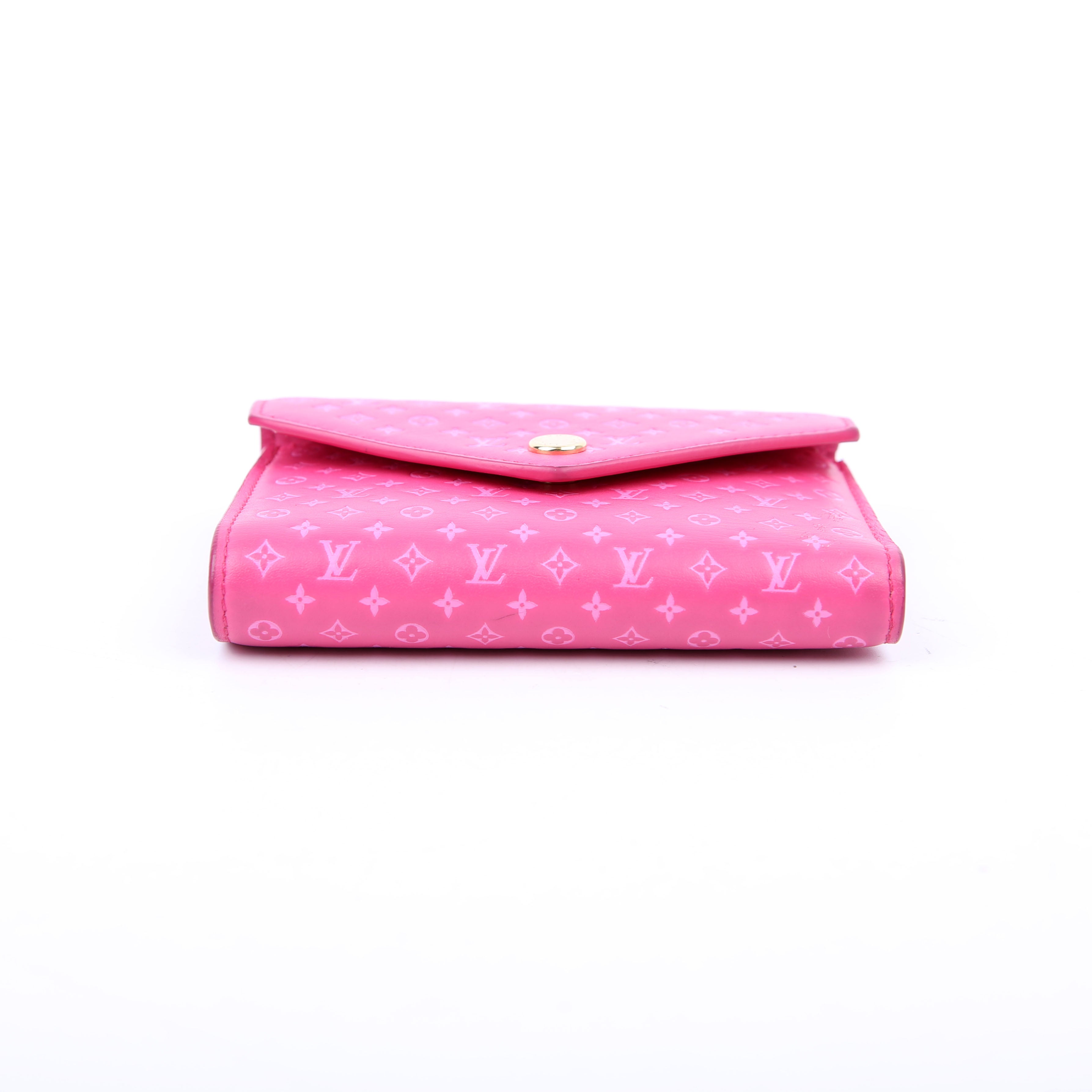 Victorine Wallet Nanogram Embossed Calfskin Pink