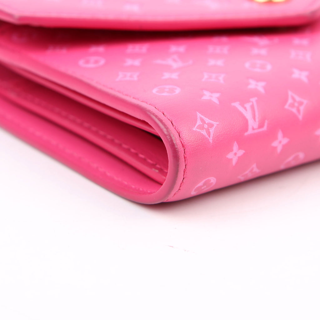 Victorine Wallet Nanogram Embossed Calfskin Pink