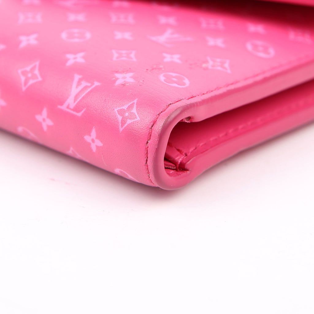 Victorine Wallet Nanogram Embossed Calfskin Pink