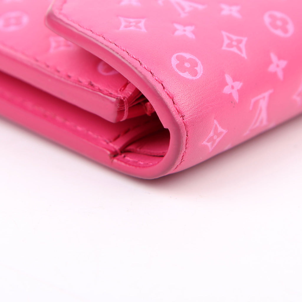 Victorine Wallet Nanogram Embossed Calfskin Pink