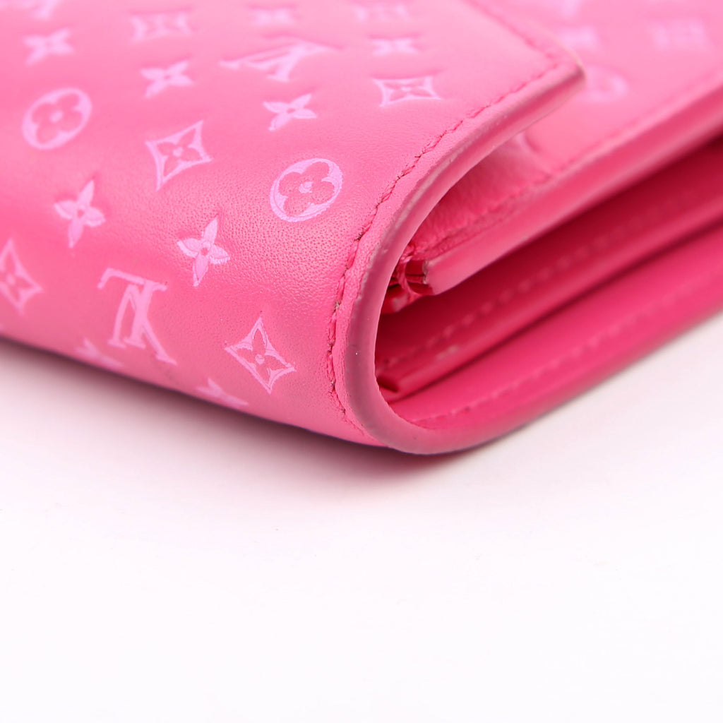 Victorine Wallet Nanogram Embossed Calfskin Pink
