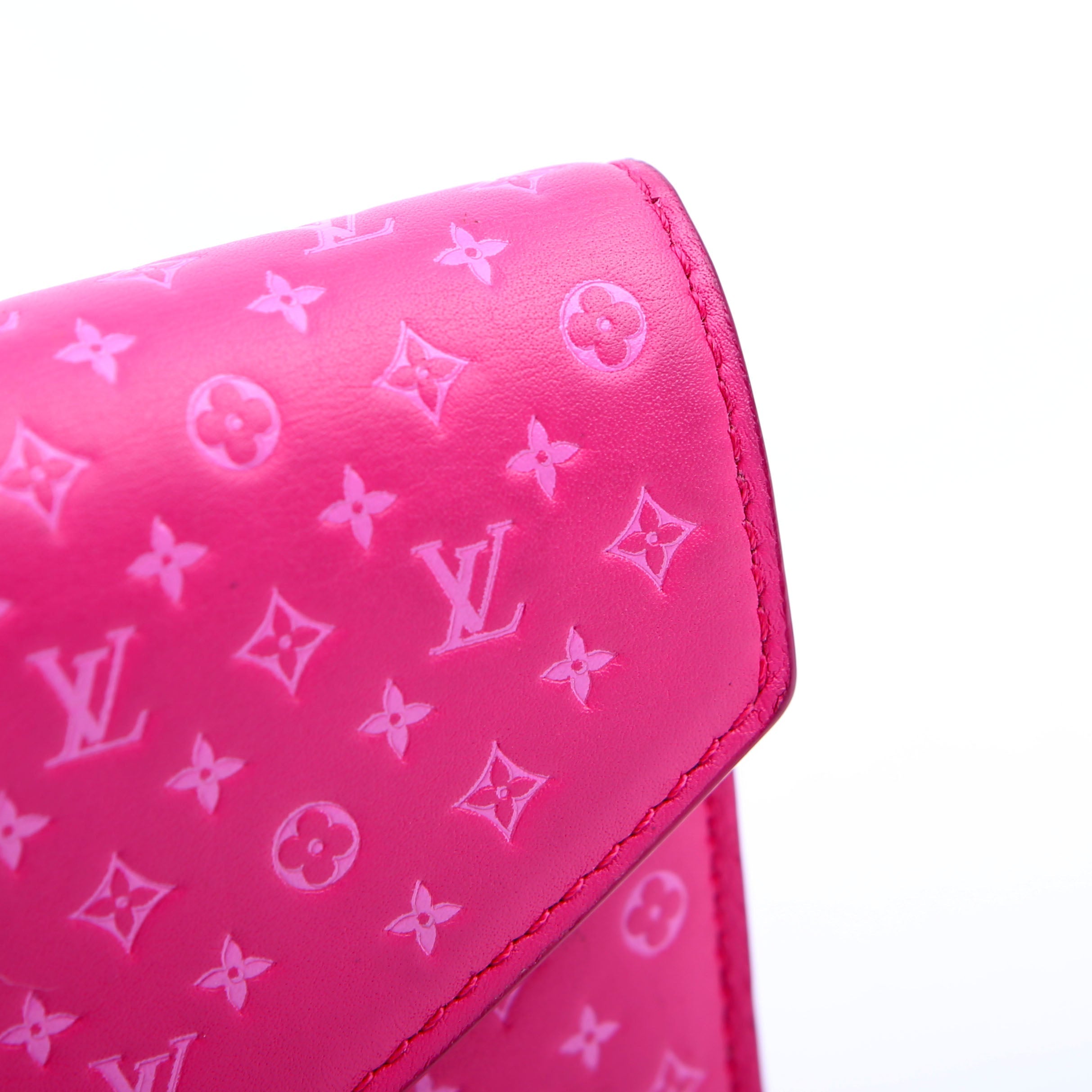 Victorine Wallet Nanogram Embossed Calfskin Pink