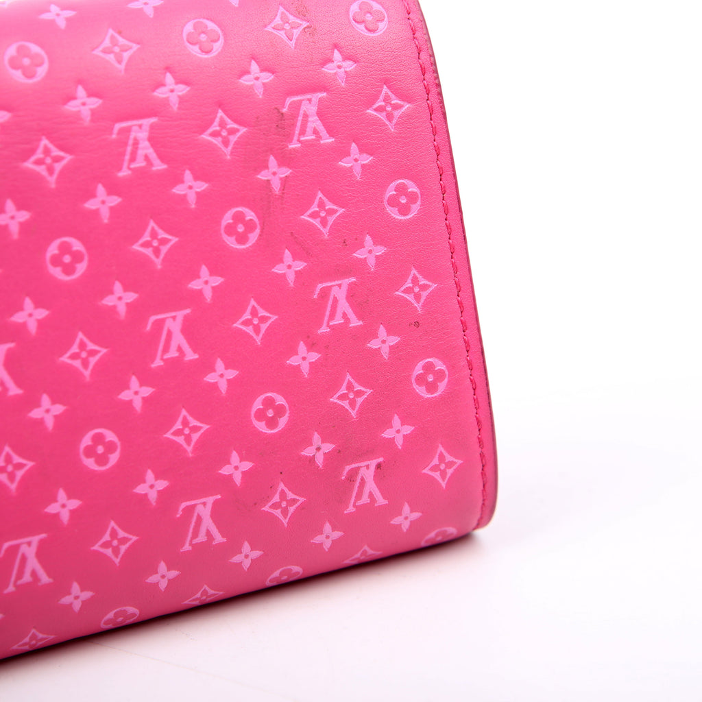 Victorine Wallet Nanogram Embossed Calfskin Pink