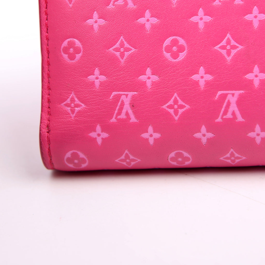Victorine Wallet Nanogram Embossed Calfskin Pink