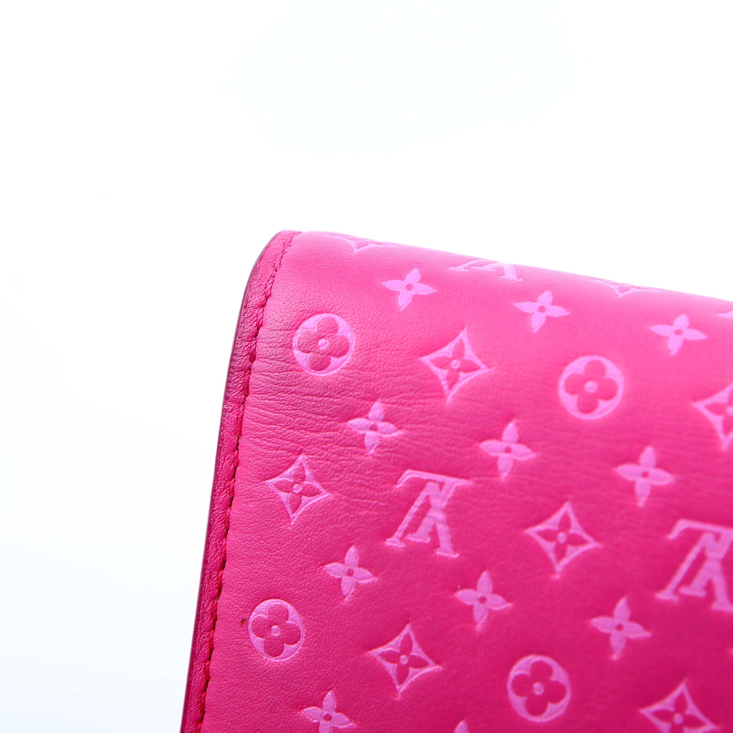 Victorine Wallet Nanogram Embossed Calfskin Pink
