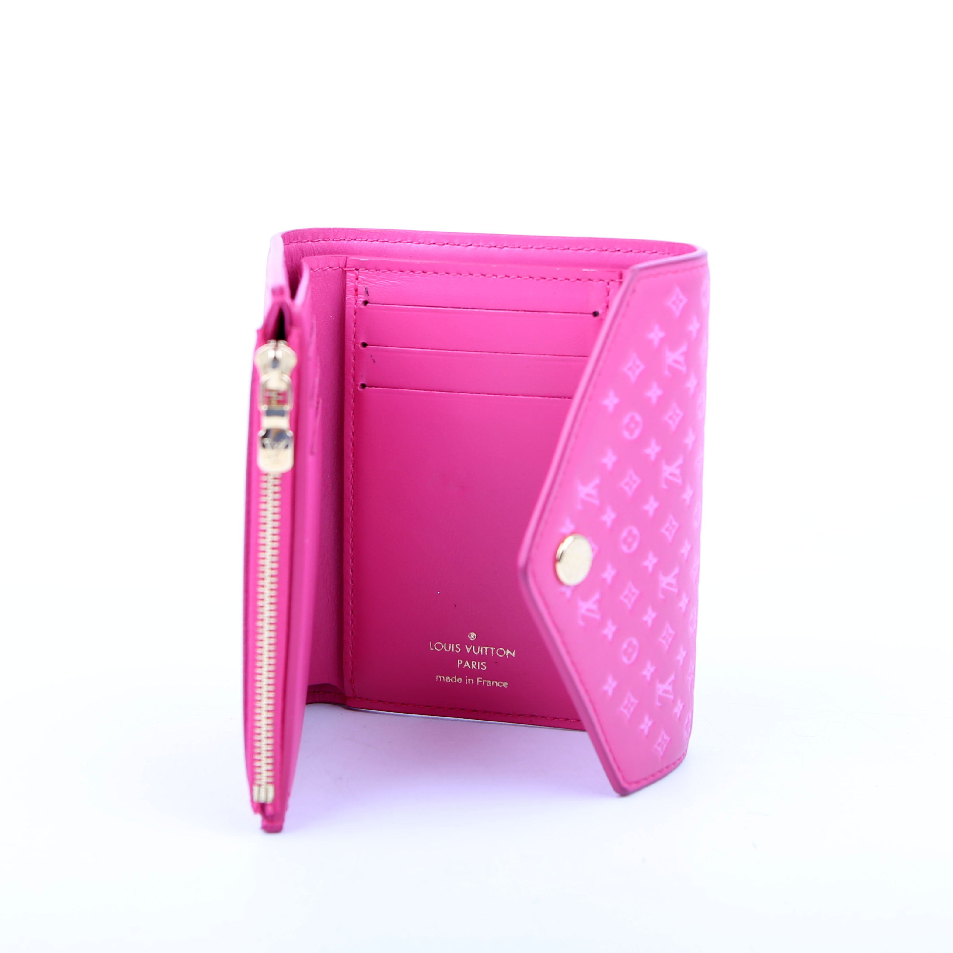 Victorine Wallet Nanogram Embossed Calfskin Pink