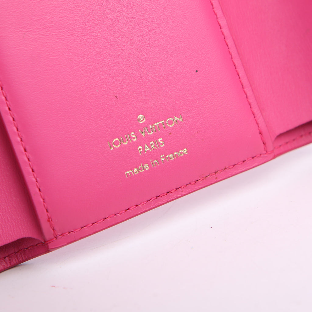Victorine Wallet Nanogram Embossed Calfskin Pink