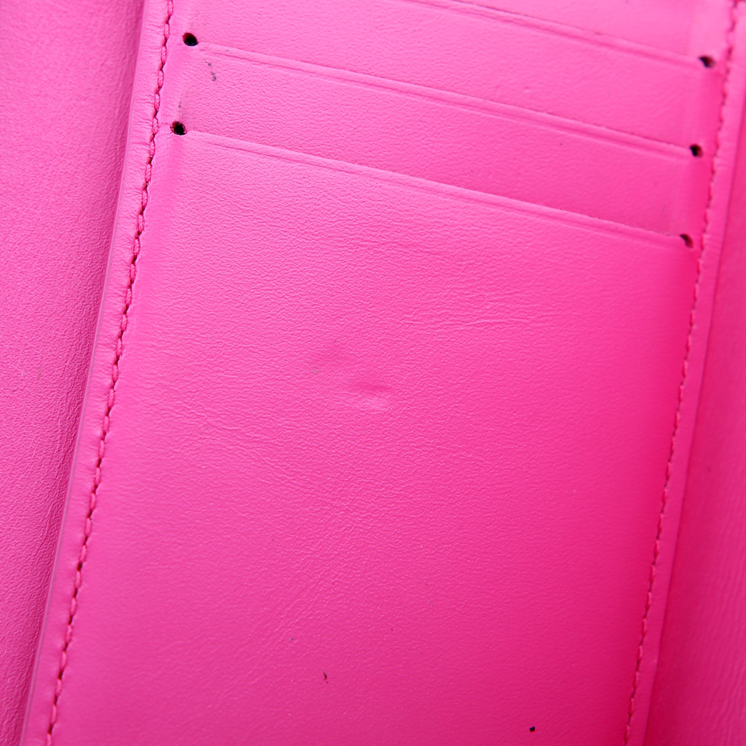 Victorine Wallet Nanogram Embossed Calfskin Pink