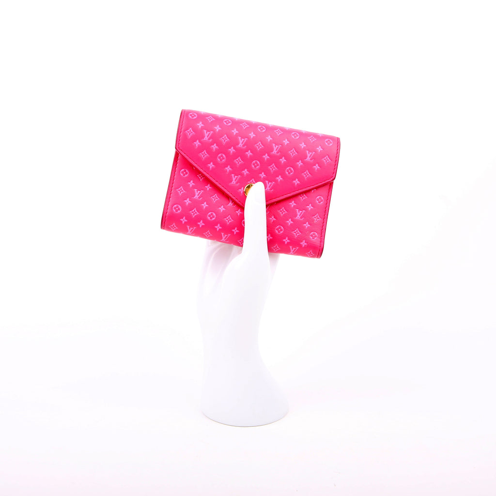 Victorine Wallet Nanogram Embossed Calfskin Pink