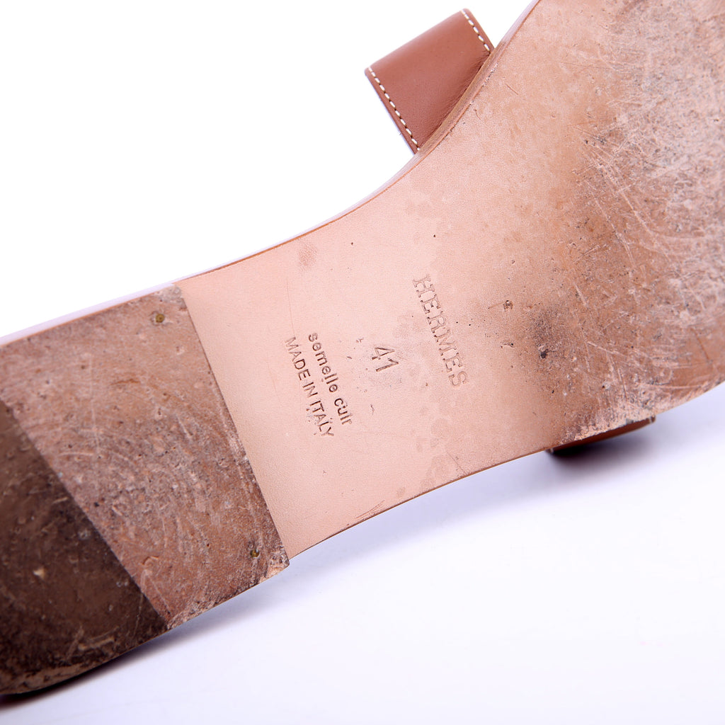 Hermes Oran Sandals Size 41 Brown