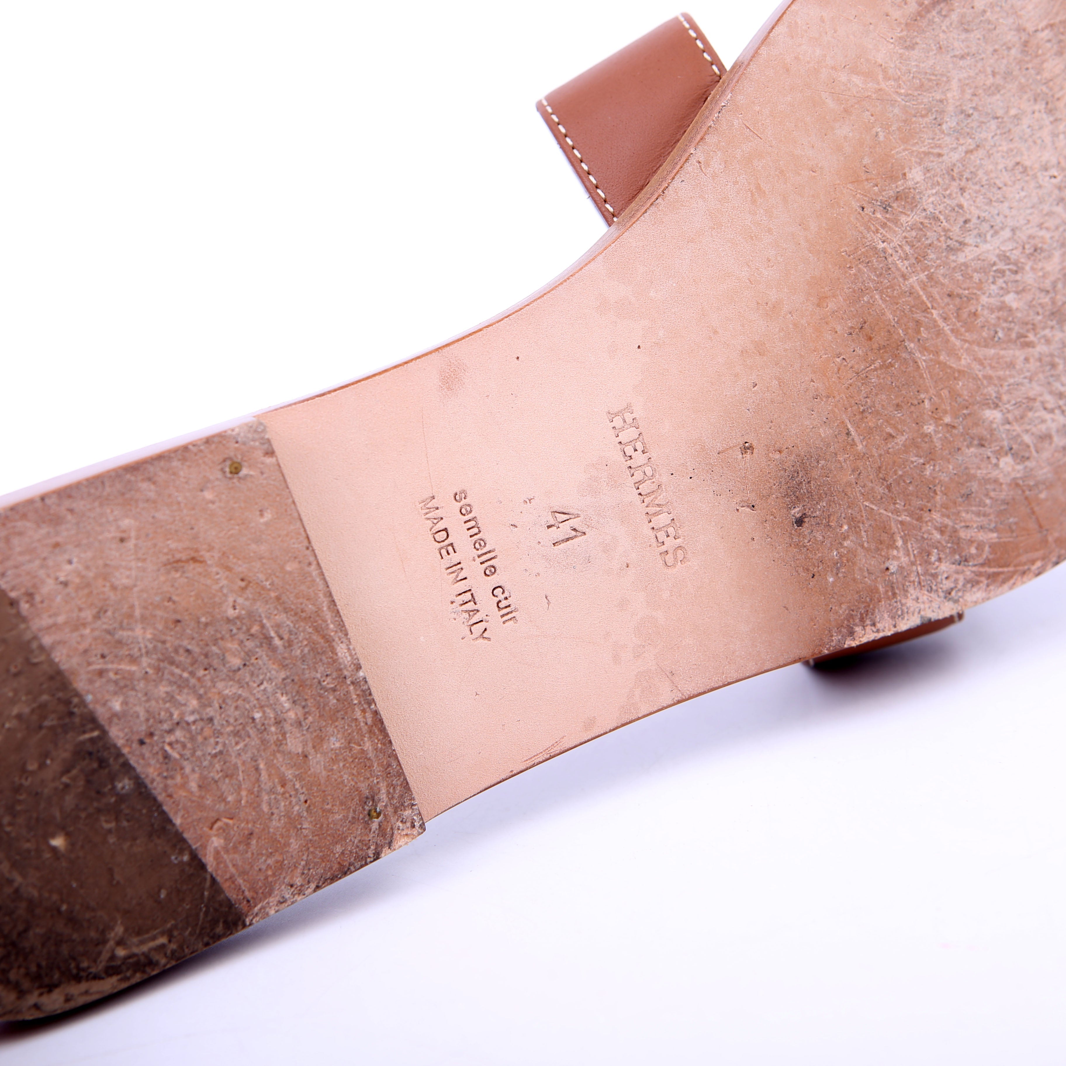 Hermes Oran Sandals Size 41 Brown