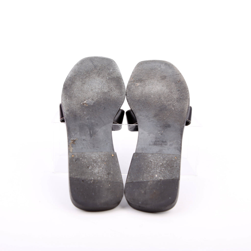 Hermes Oran Sandals Size 41 Black