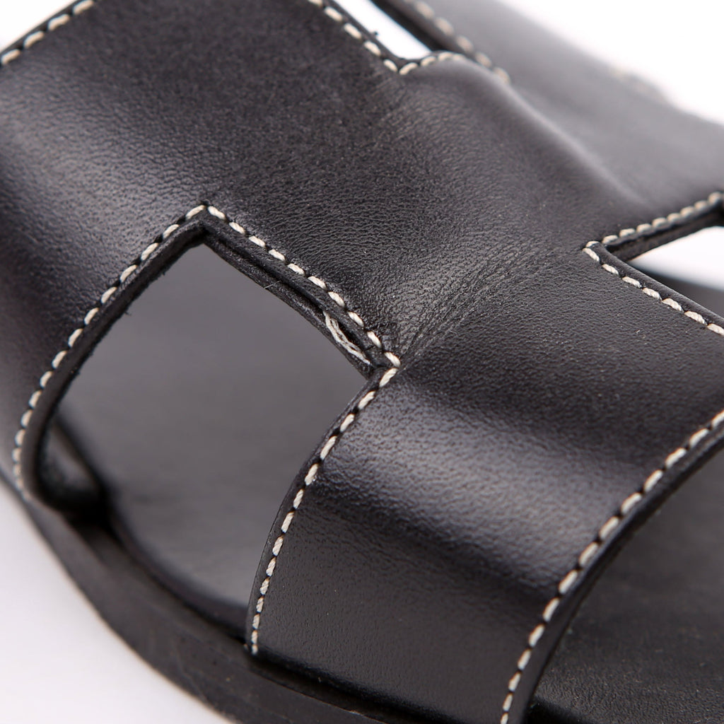 Hermes Oran Sandals Size 41 Black