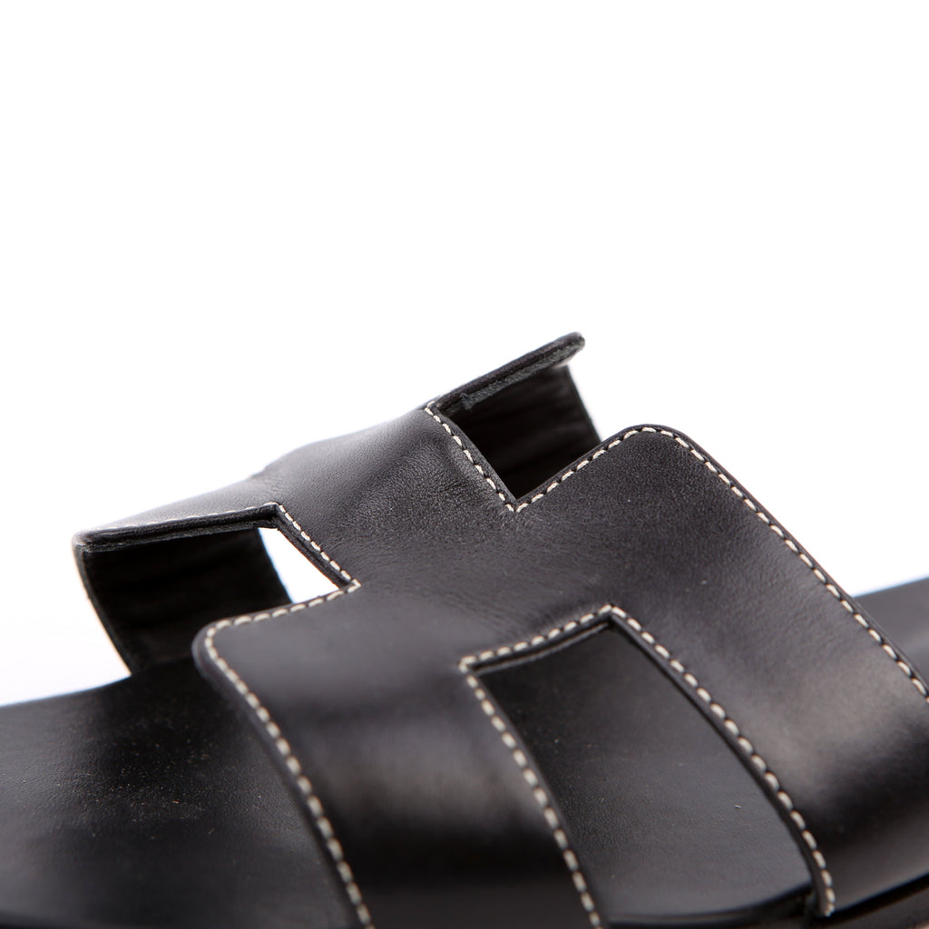 Hermes Oran Sandals Size 41 Black
