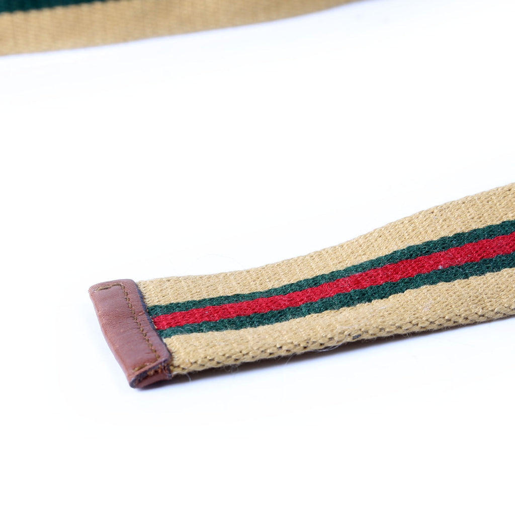 Gucci 189812 Web Cotton Belt Size 110/44 Tan/Multicolor