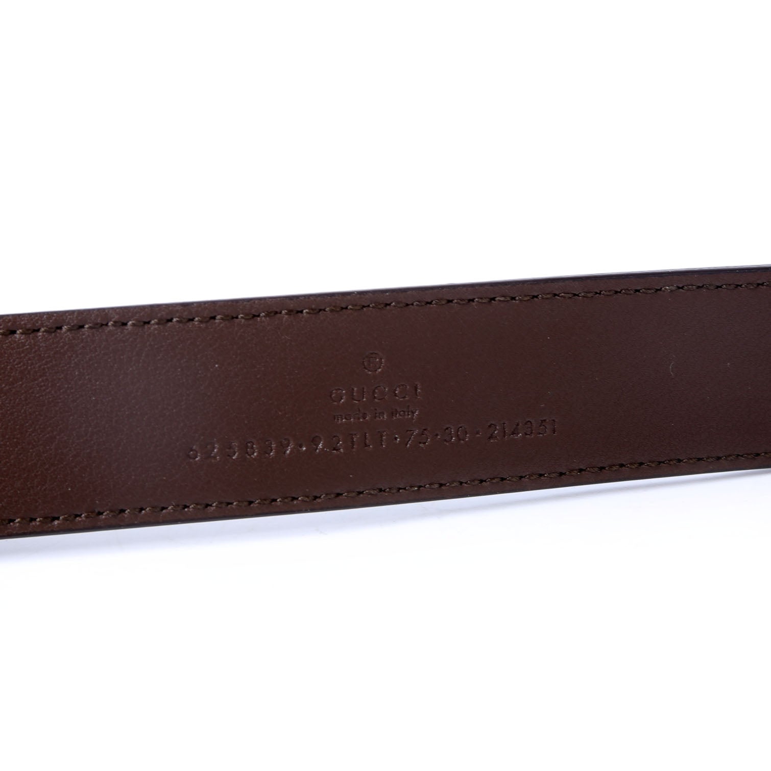 Gucci 625839 GG Marmont Supreme/Leather Belt Size 75/30 Brown