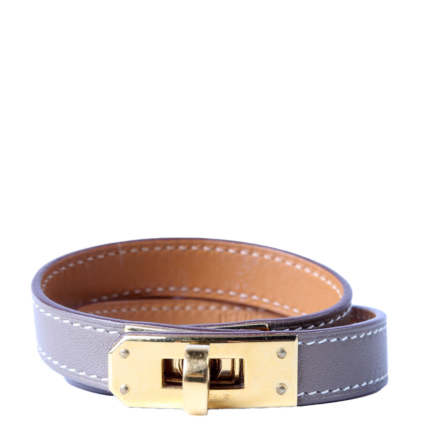 Hermes Kelly Double Tour Bracelet Taupe