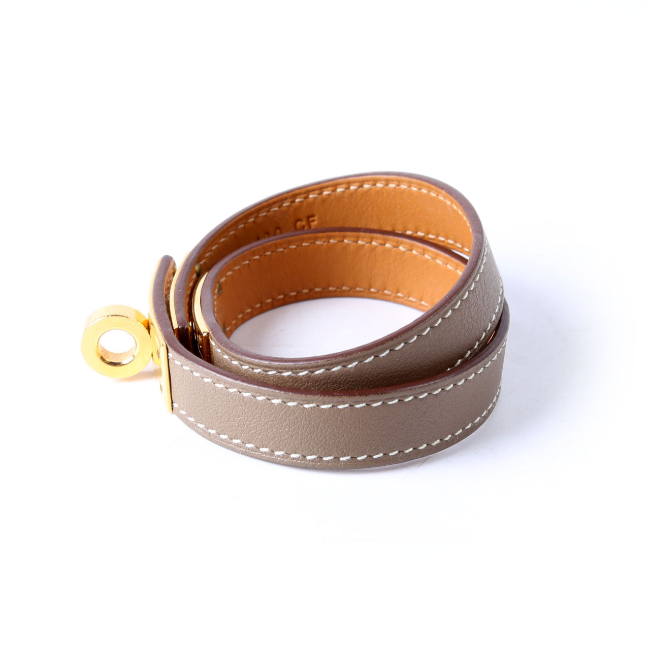 Hermes Kelly Double Tour Bracelet Taupe