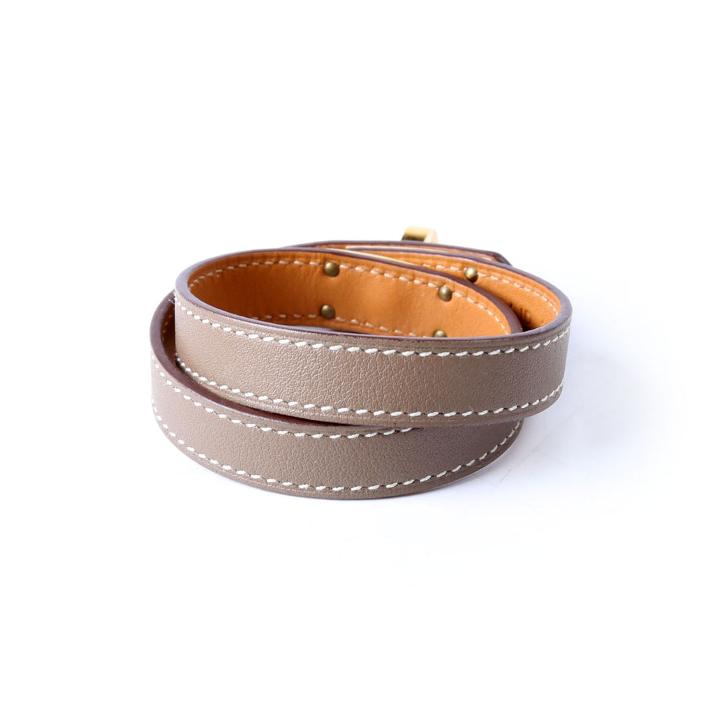 Hermes Kelly Double Tour Bracelet Taupe