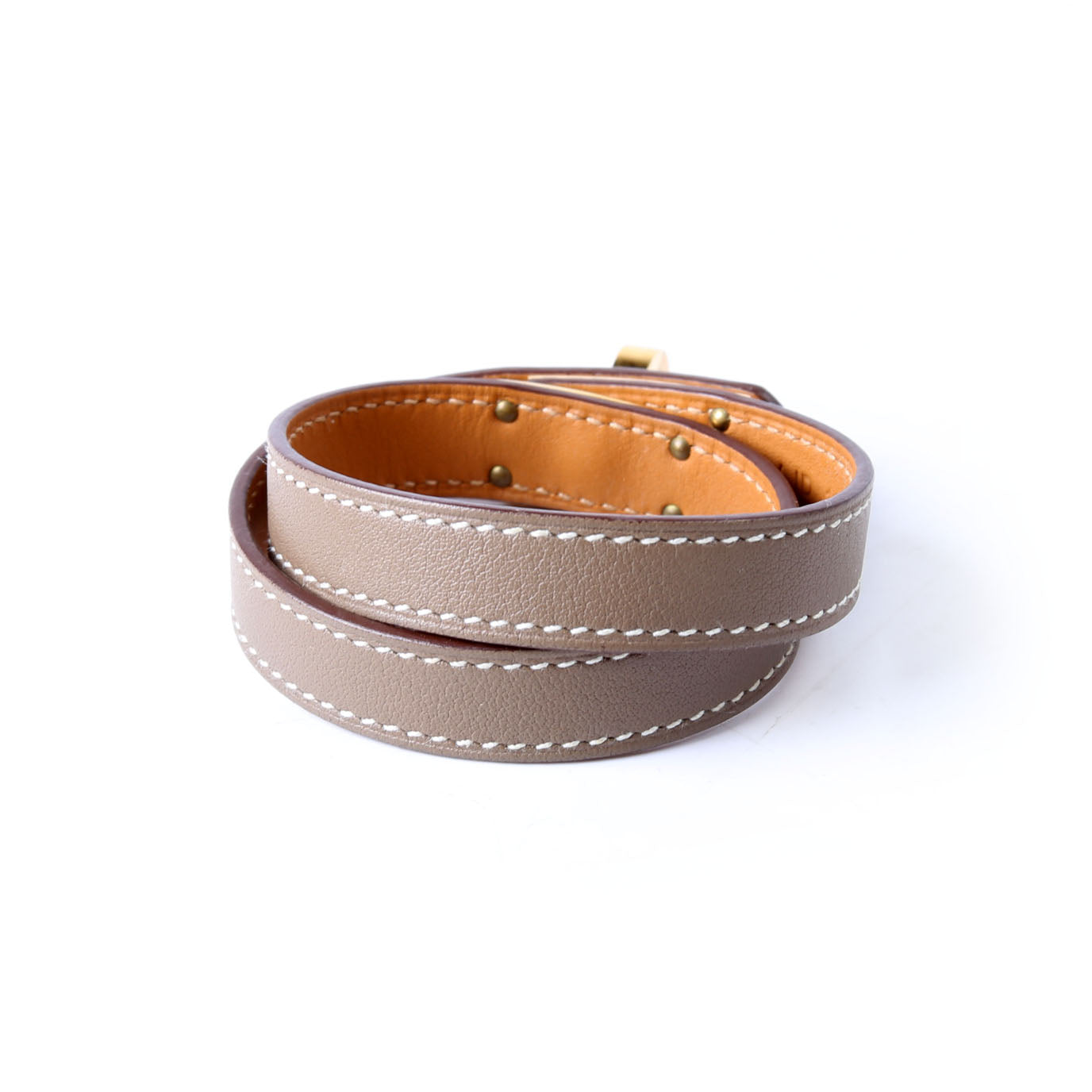 Hermes Kelly Double Tour Bracelet Taupe