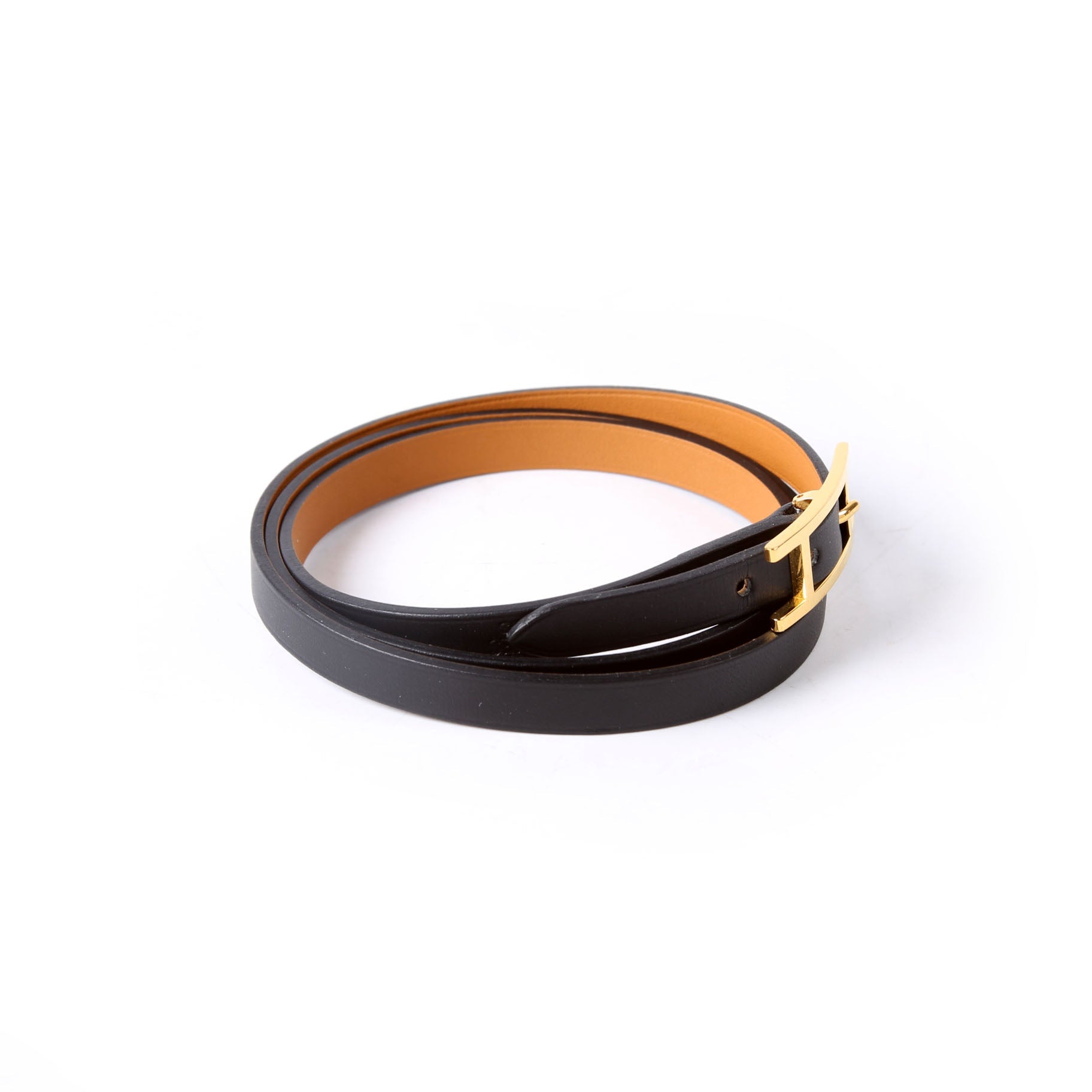 Hermes Behapi Double Tour Bracelet Black