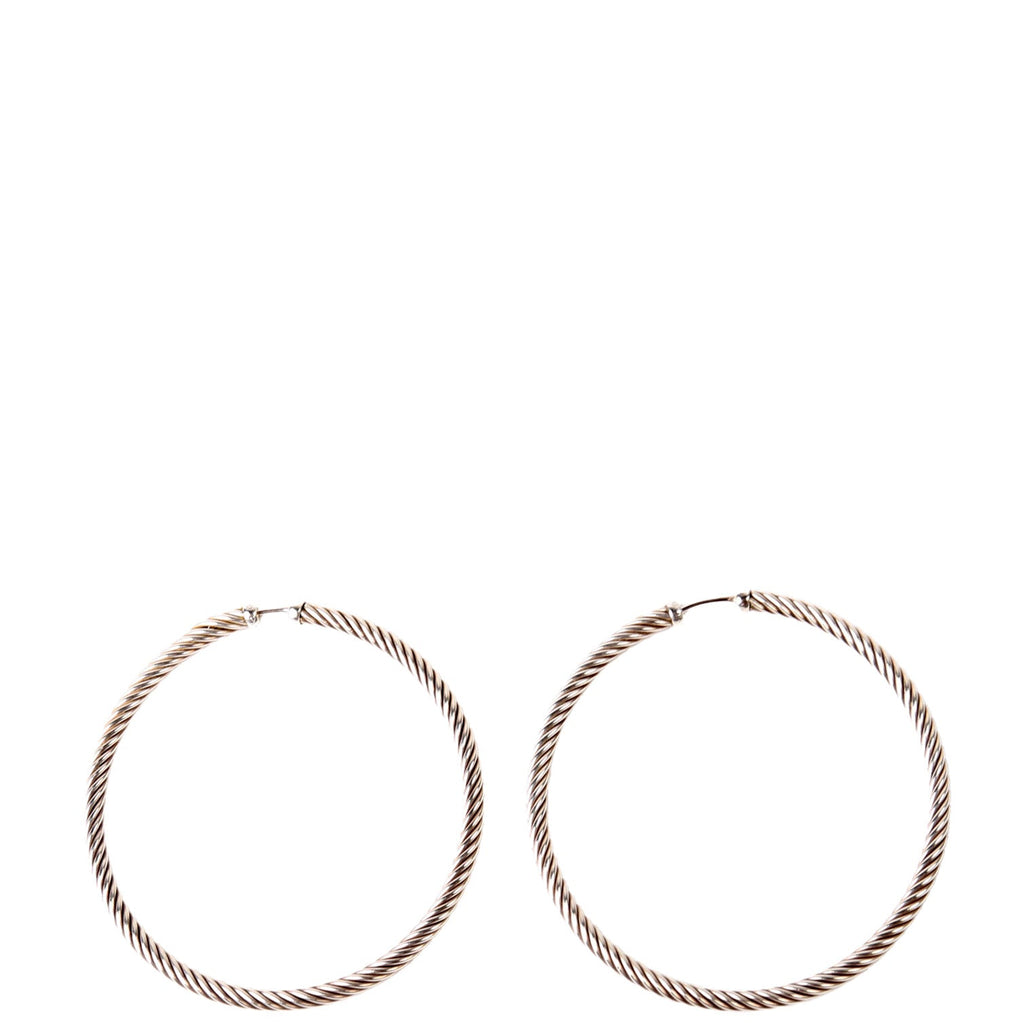 Classic Cable Hoop Earrings 925