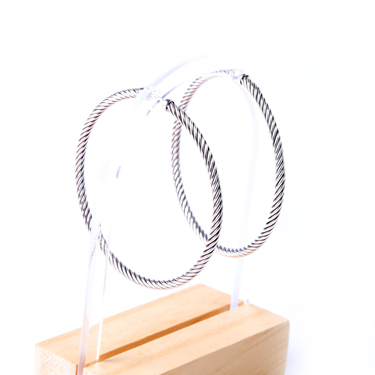 Classic Cable Hoop Earrings 925