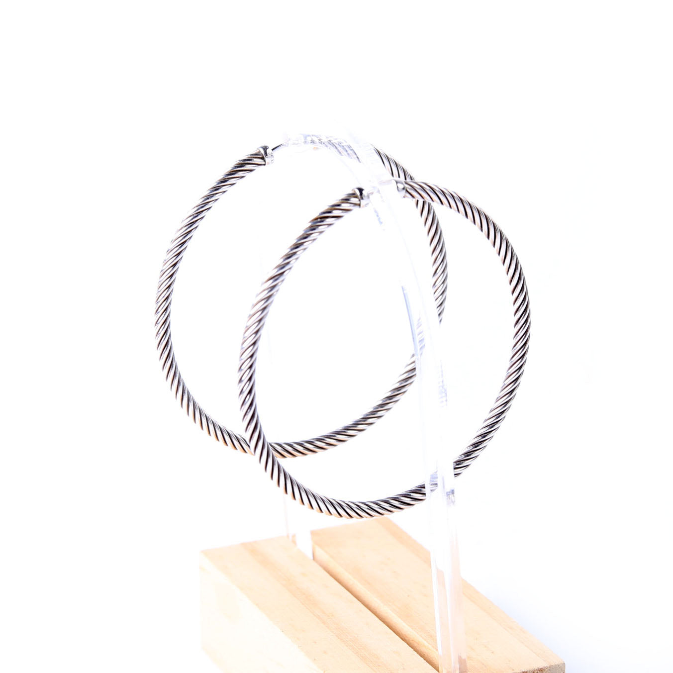 Classic Cable Hoop Earrings 925