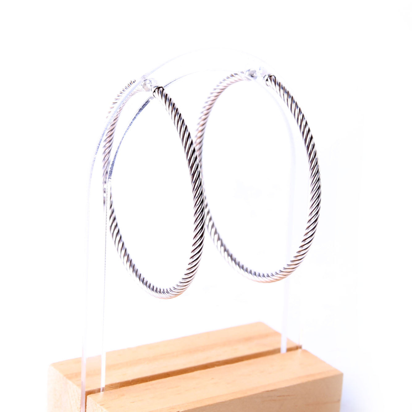 Classic Cable Hoop Earrings 925