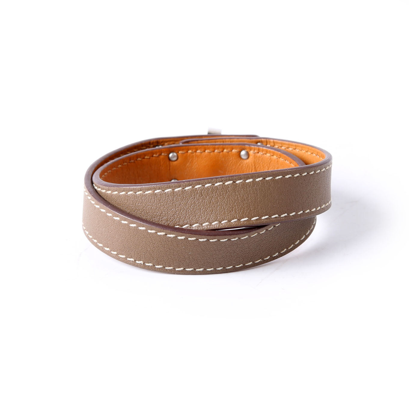 Hermes Kelly Double Tour Bracelet Taupe