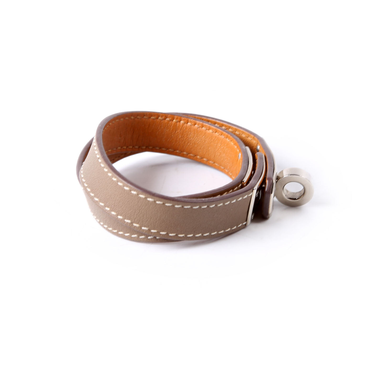 Hermes Kelly Double Tour Bracelet Taupe