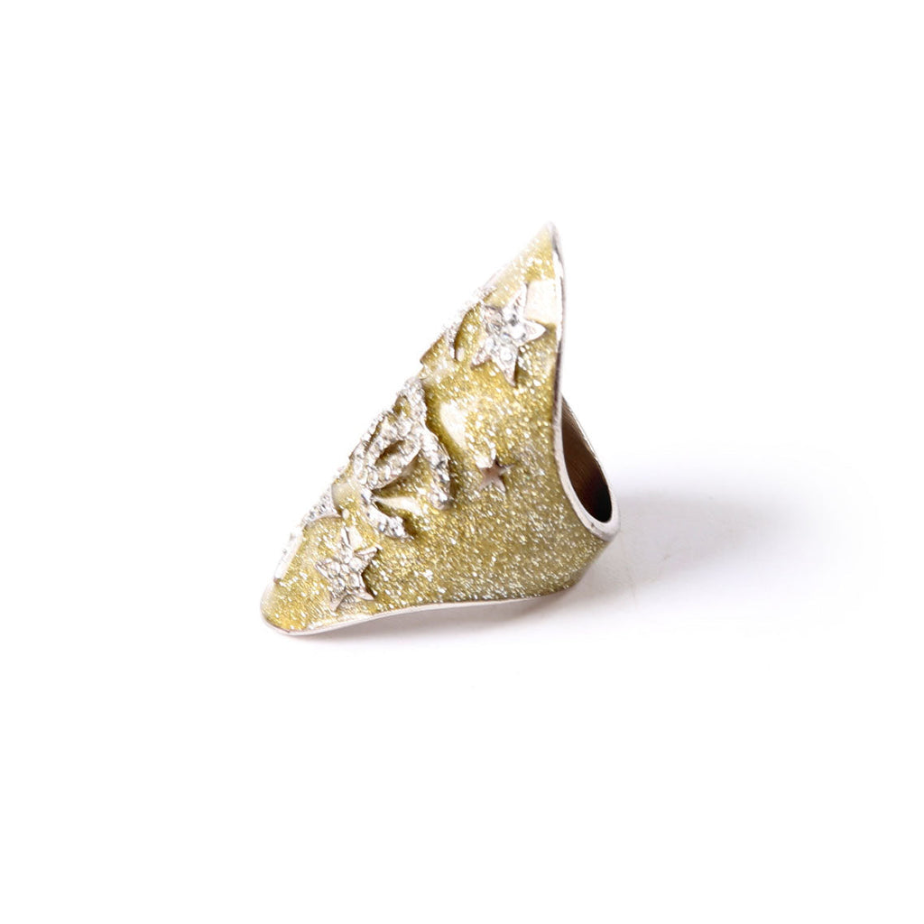 CC Star Crystal Ring Size 6 Gold/Silver