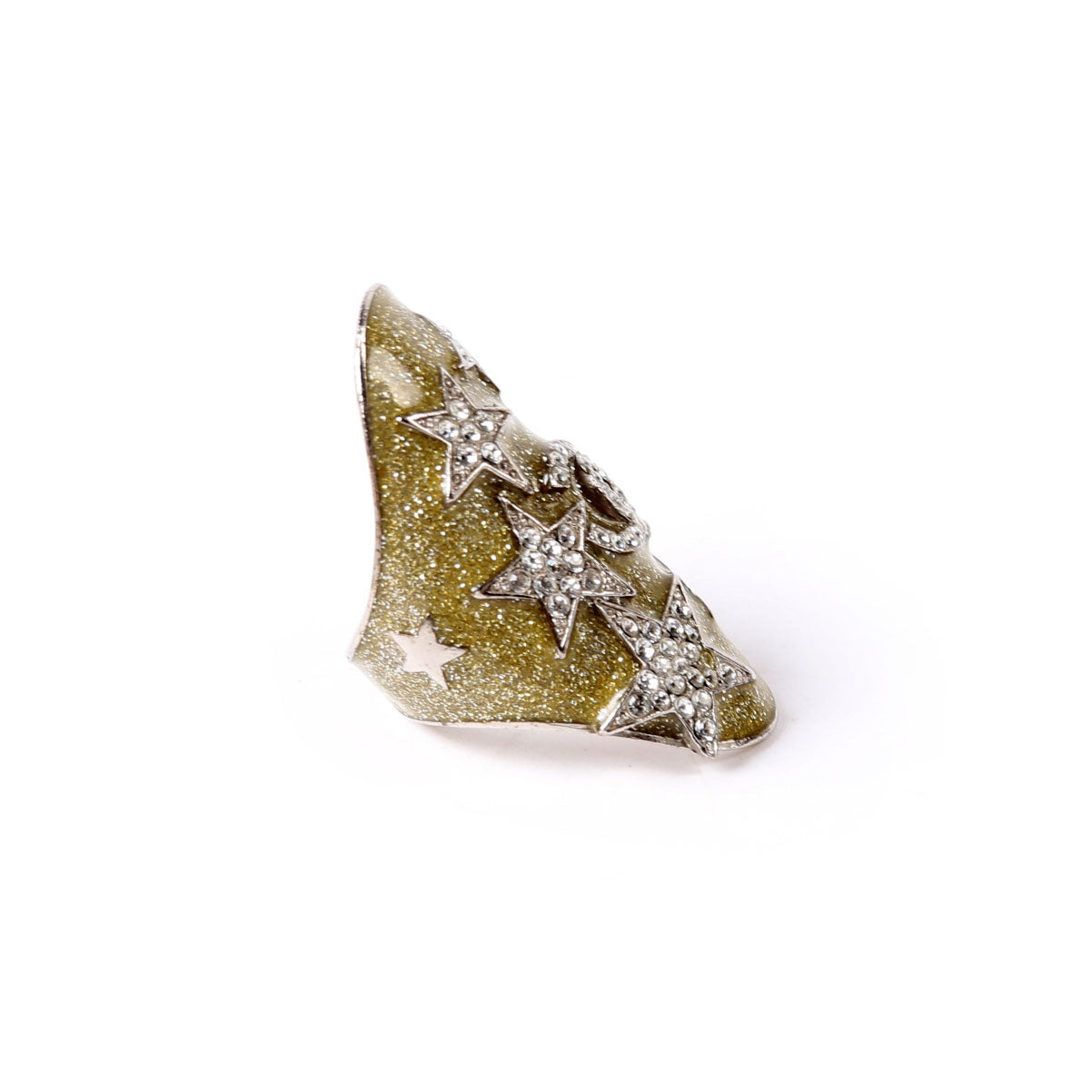 CC Star Crystal Ring Size 6 Gold/Silver