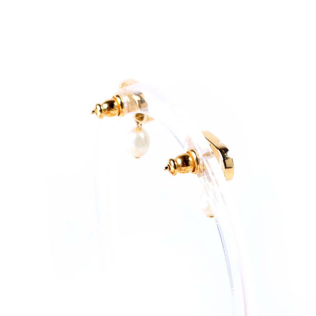 Dior Petit CD With Resin Pearl Drop Gold/Pearl