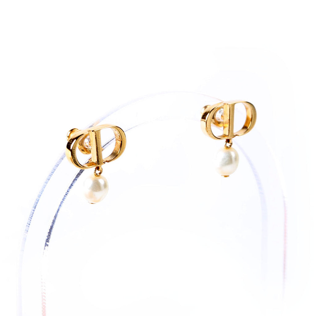 Dior Petit CD With Resin Pearl Drop Gold/Pearl