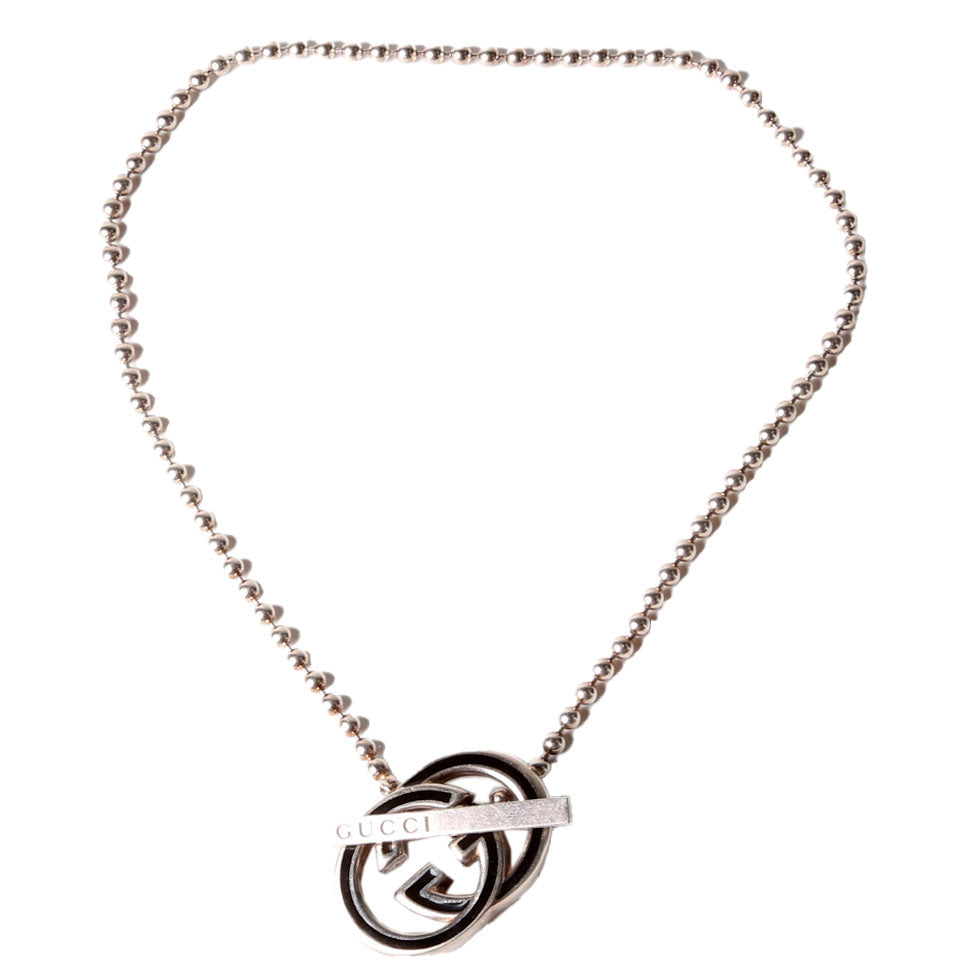 Gucci G Britt Toggle Pendant Necklace Silver