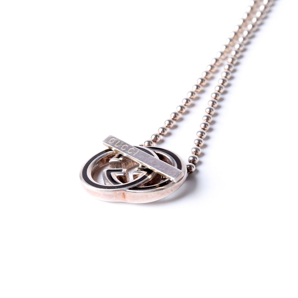 Gucci G Britt Toggle Pendant Necklace Silver