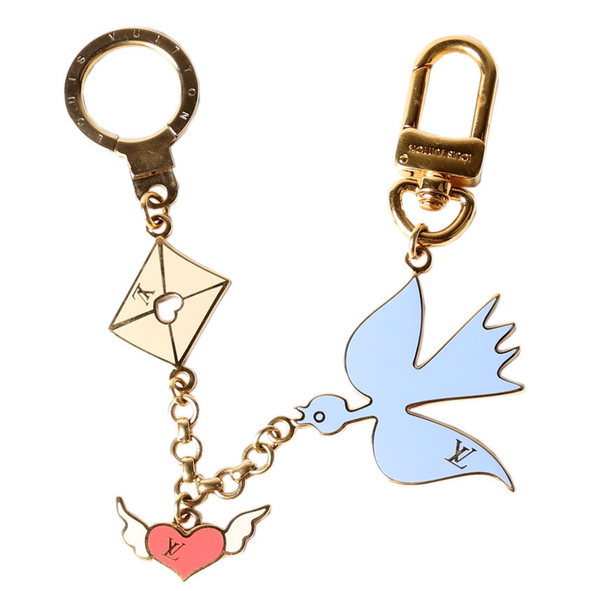 Love Birds Bag Charm Chain Gold/Multicolor