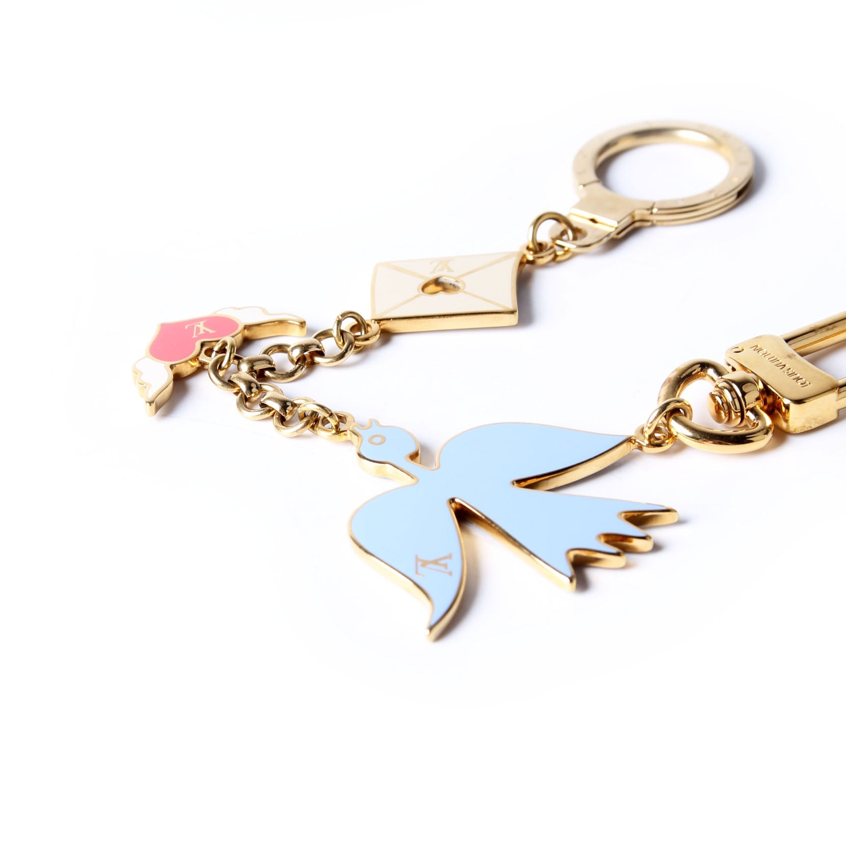 Love Birds Bag Charm Chain Gold/Multicolor