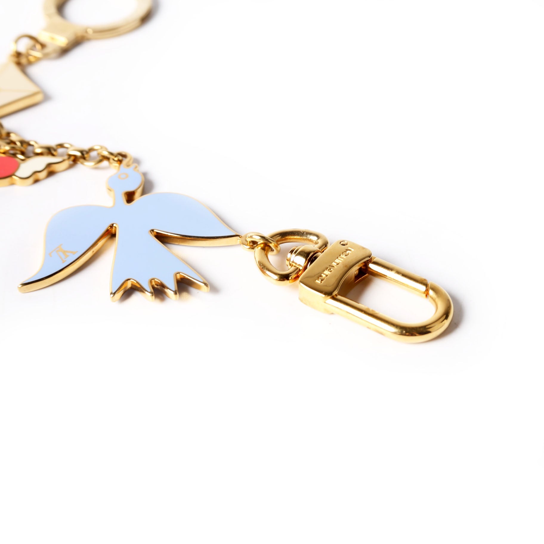 Love Birds Bag Charm Chain Gold/Multicolor
