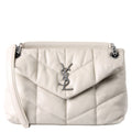 SAINT LAURENT Puffer Quilted Small Lambskin 577476 White/Silver