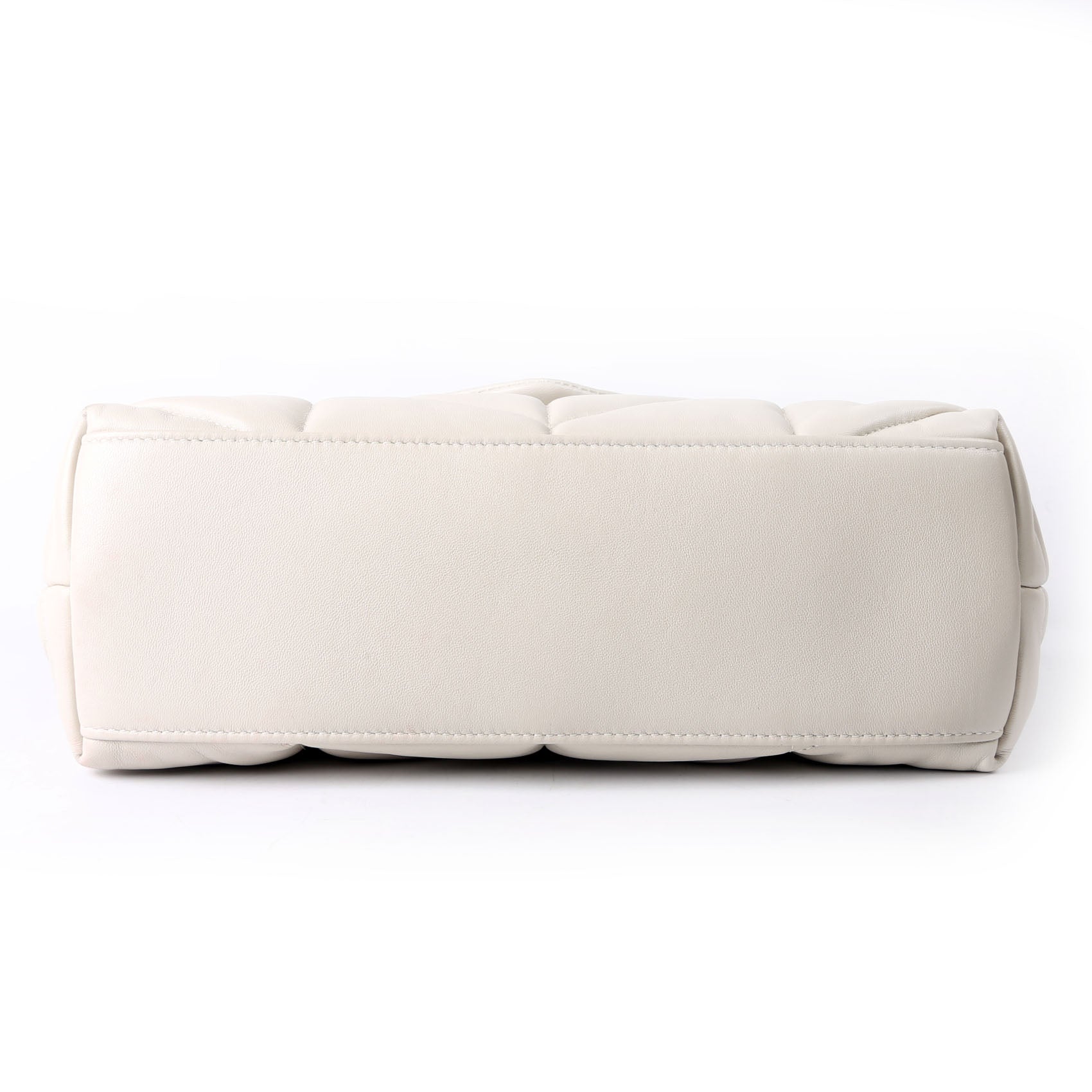 SAINT LAURENT Puffer Quilted Small Lambskin 577476 White/Silver