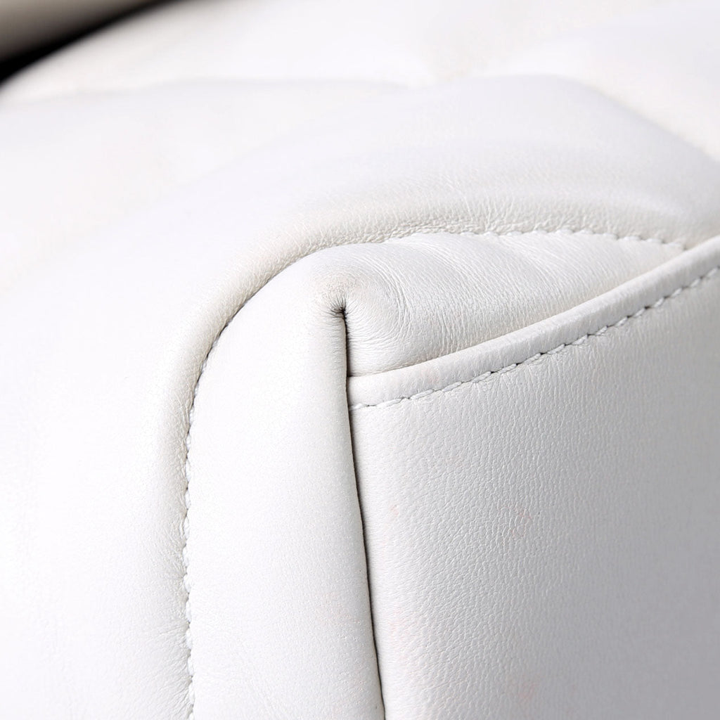 SAINT LAURENT Puffer Quilted Small Lambskin 577476 White/Silver