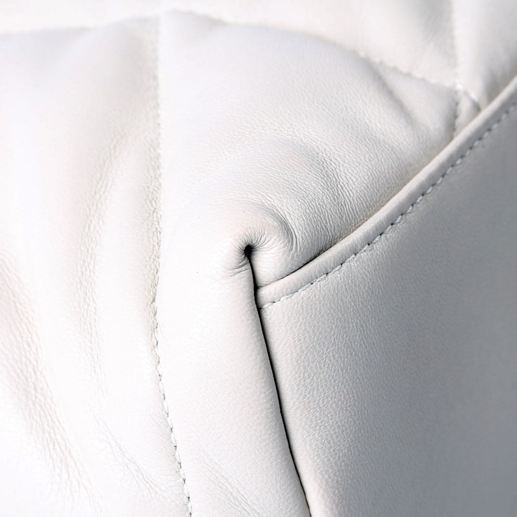 SAINT LAURENT Puffer Quilted Small Lambskin 577476 White/Silver